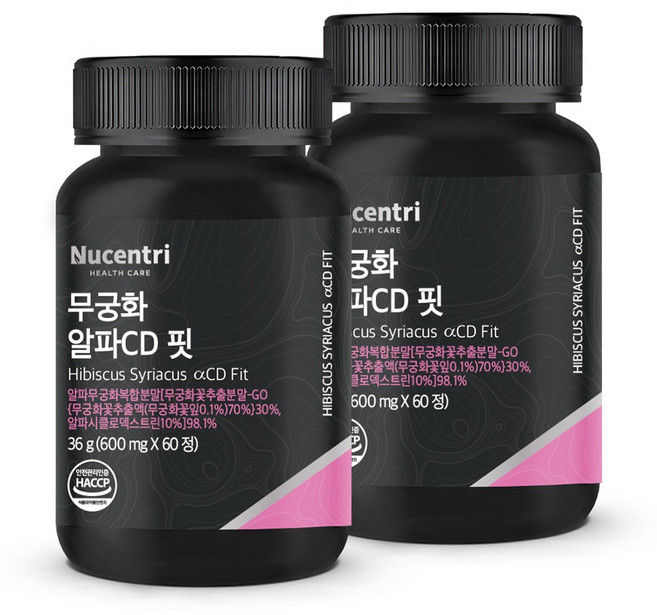 뉴센트리 무궁 알파CD 핏 무궁화 추출물 식약청인증, 2개, 60정