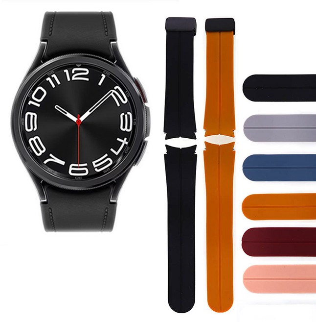 SMR950 갤럭시워치6 43mm 시계줄 우레탄 마그네틱버클 호환밴드, SIG05RE20 레드, 1개