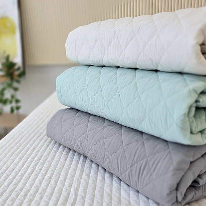 꿈소리양모 스프레드 사계절 고밀도 60수 순면 이불 패드, 화이트