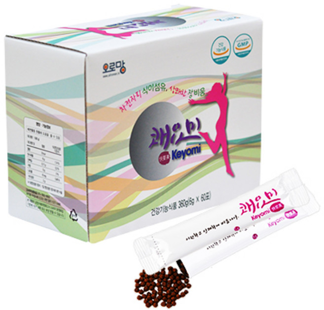 오로망 상쾌한 장비움 차전자피 식이섬유 쾌요미 60포, 360g, 1개