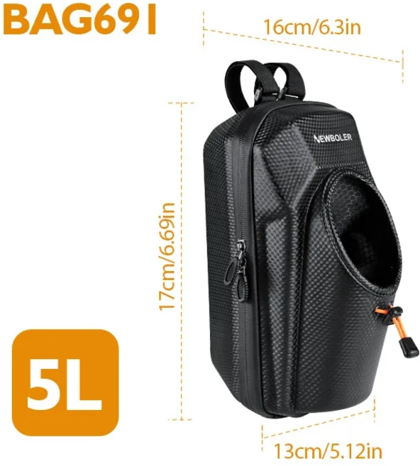 전동 스쿠터 앞가방 핸들바 방수 퀵 릴리스 5L EVA 접이식 자전거 조절 가능 대형 칼리버, 01 BAG691