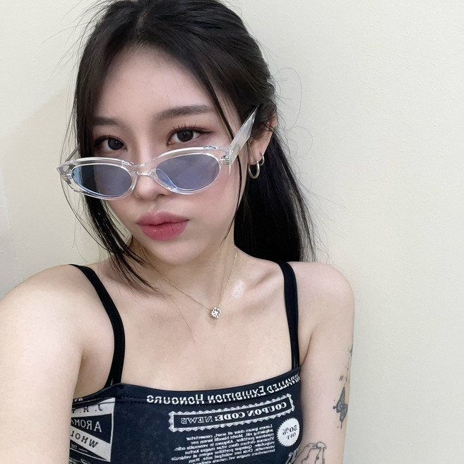 VANANA2 남녀공용 스트릿 타원형 레트로 인싸 캣아이 선글라스 5color