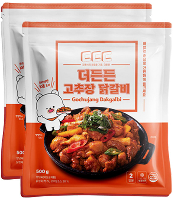 더든든 춘천식 고추장닭갈비 (냉동), 2개, 500g