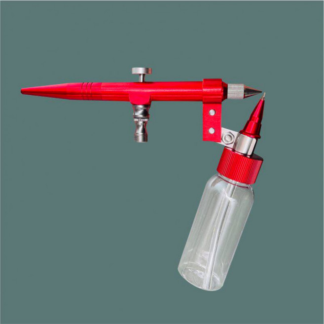 네일 에어브러시 스프레이 미용 메이크업 무선 충전식 페인팅 타투 머신 에어브러쉬, 1개, E_세척 불필요 레드 에어브러시