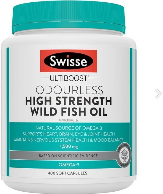 스위스 울티부스트 오더리스 하이 스트렝스 와일드 피쉬 오일 1500mg 오메가-3 소프트 캡슐, 400정, 1개 - 쿠팡