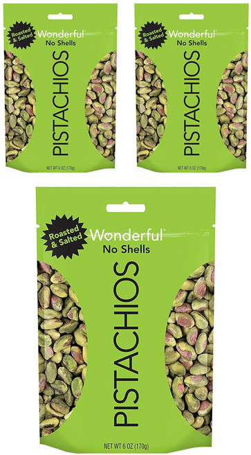원더풀피스타치오 노 쉘 로스티드 & 솔티드, 170g, 3개