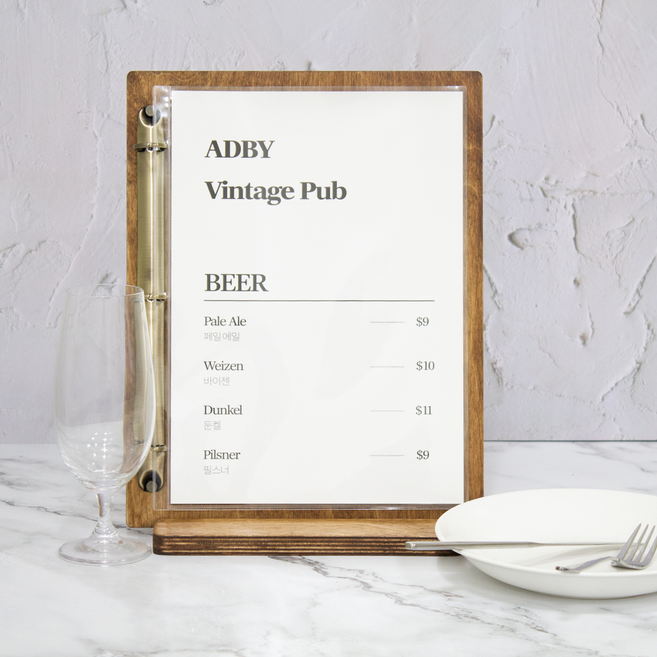착한배너 업소용 카페 제작 우드 메뉴판, 1개