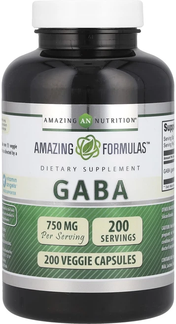 어메이징뉴트리션 GABA 750mg 200 베지캡슐, 4개, 200정 - 쿠팡
