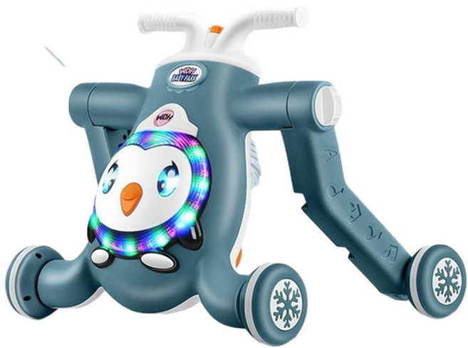 WDH BABY PARK 三合一寶寶學步車 學習車 滑步車 玩具, 藍色 音樂燈光, 1個