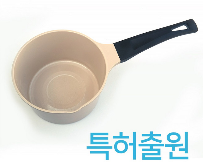 [특허] 신박한 고화력 라면냄비 세라믹(가스용 뚜껑없음) 1인용 2인용 겸용 편수 라면 냄비, 1개, 베이지, 17cm