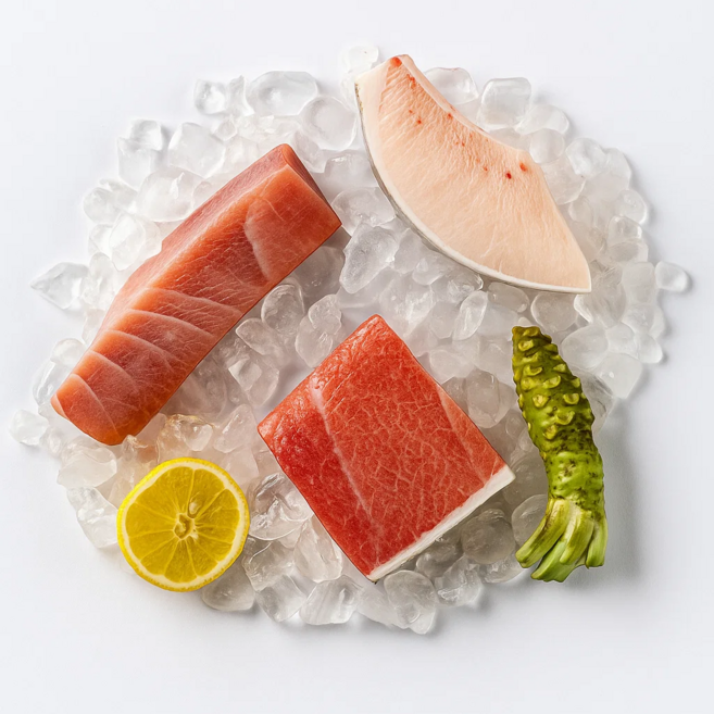 [노인과 참치] 참치 세트(600g) 뱃살 속살 참치회 냉동참치, 1개