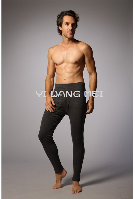 一王美 YI WANG MEI 男款微刷毛保暖衛生褲 國高中生大人內搭長褲 黑灰色