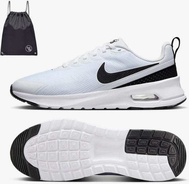 나이키 남성 에어맥스 NUAXIS 데일리 런닝화 화이트블랙 (PGN짐쌕가방 지급)