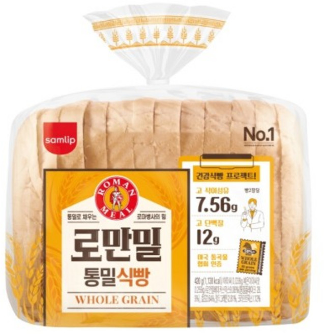 삼립 로만밀 통밀식빵 420g 1봉, 단품, 1