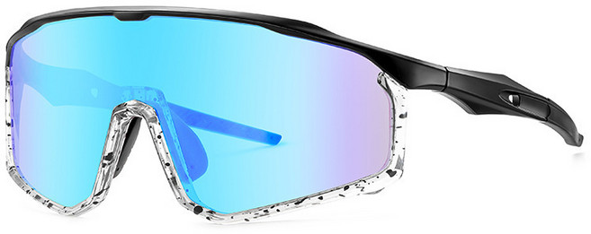 스포츠선글라스 편광 자외선 UV400 차단 방풍 남여공용 아웃도어 라이딩 고글, 블루퍼플 렌즈, 1개