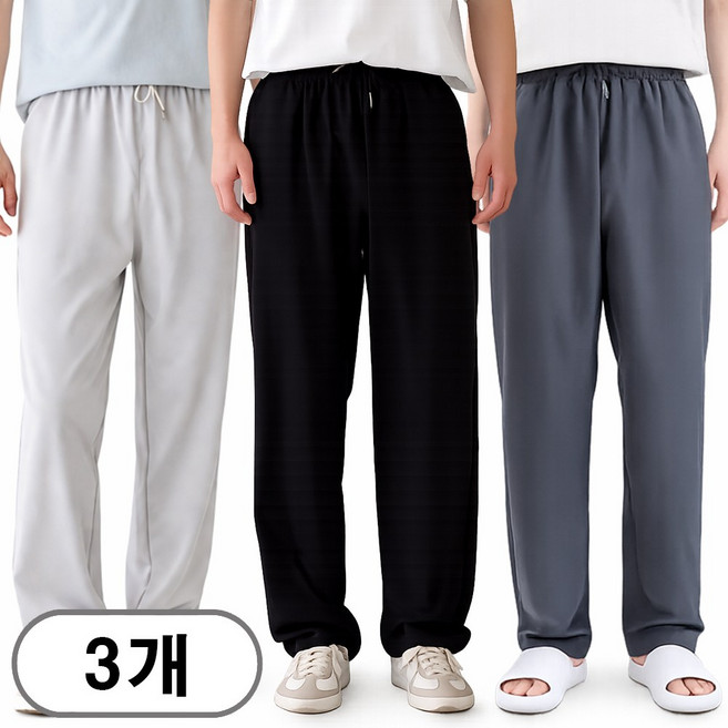 차쿠 1+1+1 남성 여름 슬랙스 팬츠 바지 아이스 일자핏 쿨시원한 작업바지 빅사이즈