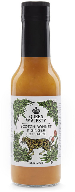 퀸 메이제스 5온스 핫 소스 Queen Majesty Scotch Bonnet & Ginger Hot Sauce 5 oz - Scotch Bonnet Habanero & G, 1개, 1ml