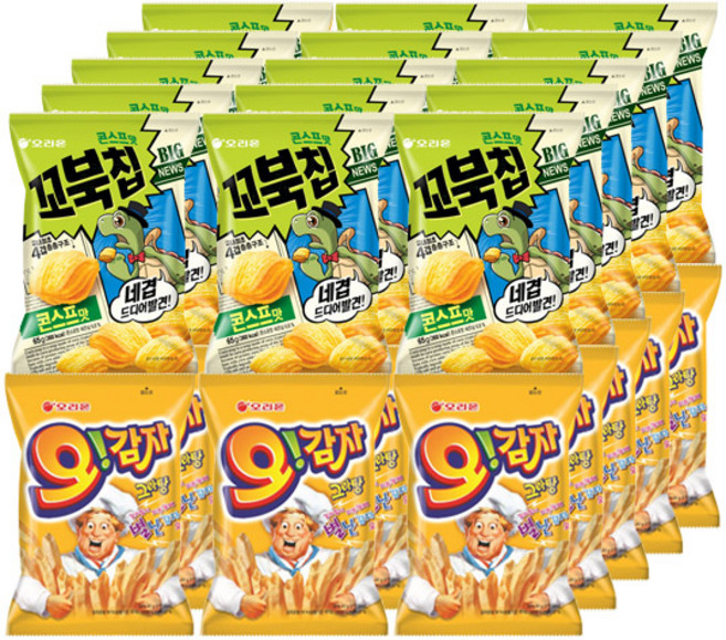 오리온 MINI 꼬북칩 콘스프맛 30g+오감자 그라탕 30gx각15개(총30개)