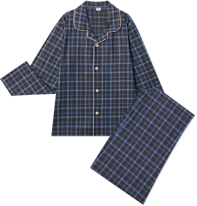 수아팜 남아 베이직 체크 코튼 긴팔 파자마 세트
