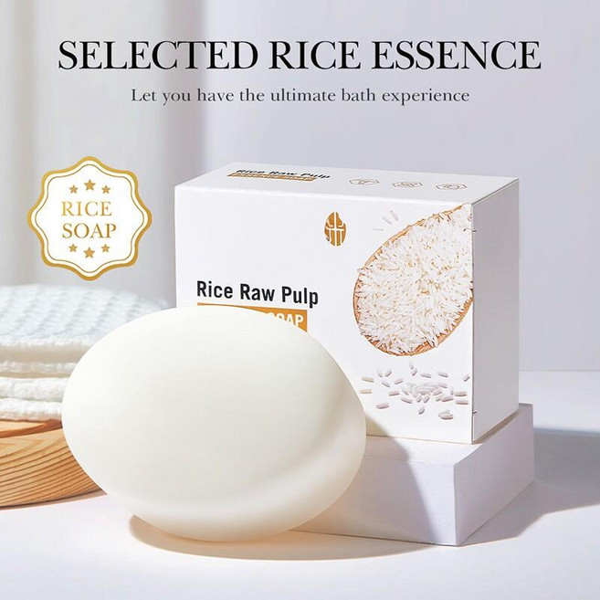 이오 미백비누 피부진정 쌀클렌징비누, 200g, 1개, 1L