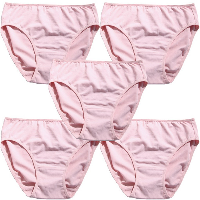 위키란쥬 순수 면 스판 삼각 리본 팬티 5P