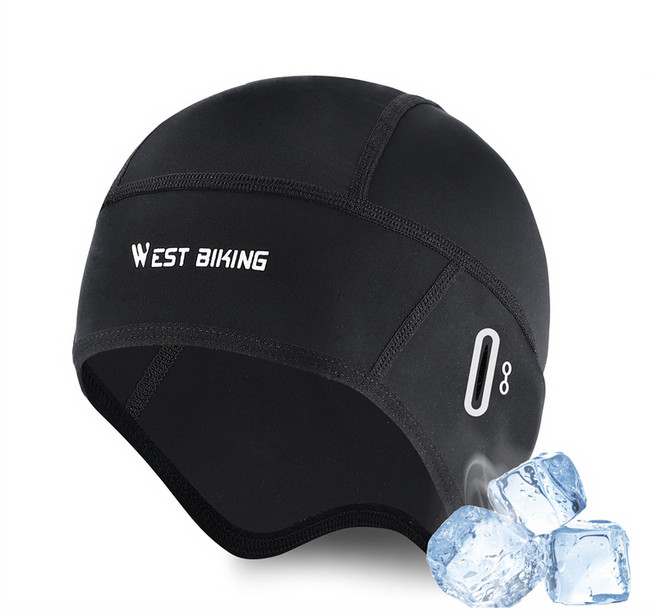 시그니처베이지 웨스트바이킹 자전거 라이딩 캡 모자 스컬캡 두건 쪽모자 조각모 속모자 YPZ363, 매쉬 블랙, 1개