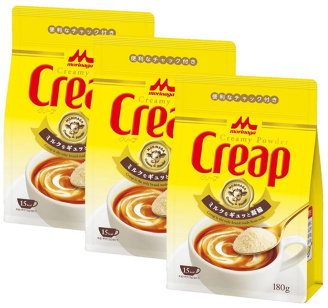 모리나가유업 크립 커피 밀크 우유 프림 180g x 3봉, 모리나가유업 크립 커피 우유 프림 180g x 3봉
