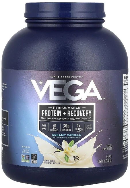 베가 Vega 식물성 단백질 운동 능력 단백질 회복 프로틴 크리미 바닐라 1.86kg 1개 - 쿠팡