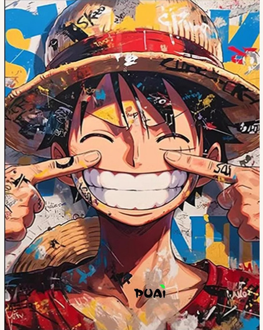 푸아이 실십자수 원피스 루비 애니 프린트도안 패키지 3D 자수세트 명화 선물 캐릭터 홈데코, NO.2, 1개