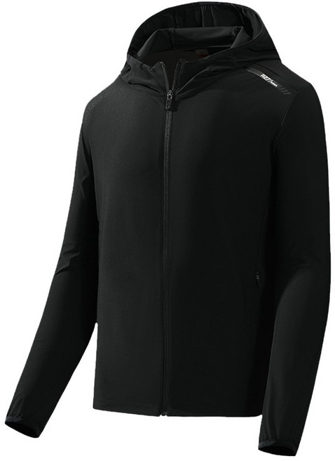 iWorkOut 防曬衣 UPF50+ 冰絲涼感透氣外套, 黑色-男版,L