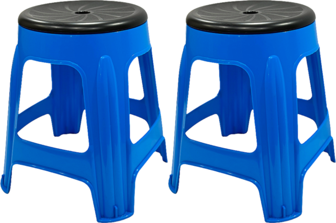 나코 플라스틱 회전의자 간이 야외용 보조의자 편의점의자 포장마차 행사용, 스카이블루, 2개