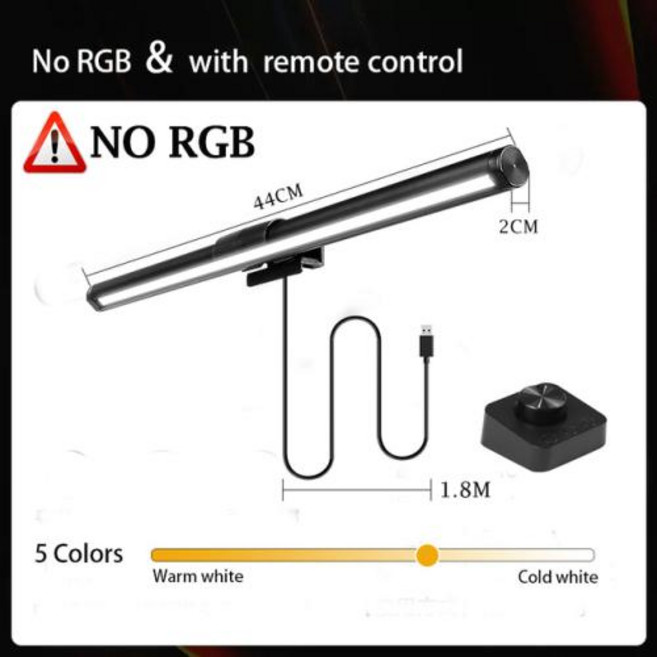 테이블 스탠드 조명 램프 Stepless 디 밍이 가능한 led 책상 rgb 화면 컴퓨터 모니터 백라이트에 대 한 매달려 사무실 연구에 screenbar 빛, 3) with Remote Control