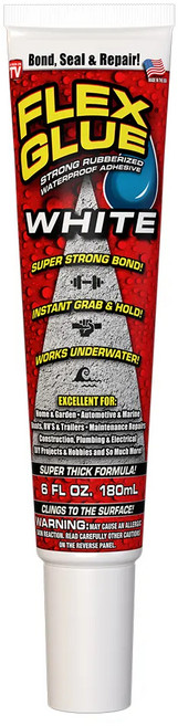 FLEX GLUE 強力固化膠 美國製造 超強黏合 可水下作業 耐高低溫 室內外多用途接著劑, 1個, (手擠式) 白色180ml
