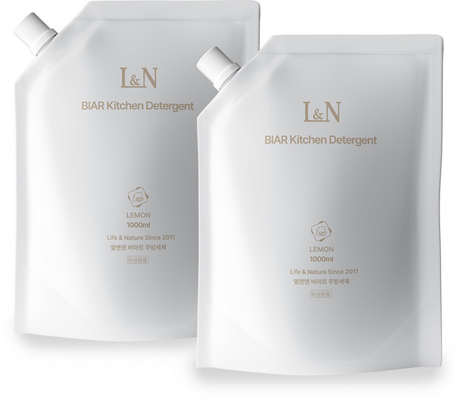 L&N 비아르 주방세제 리필, 2개, 1L