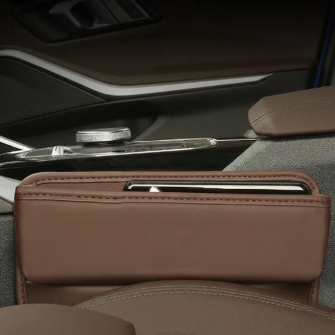 인덱스랩 빈틈 물건빠짐 방어 차량용 틈새 수납함, 브라운, 1개