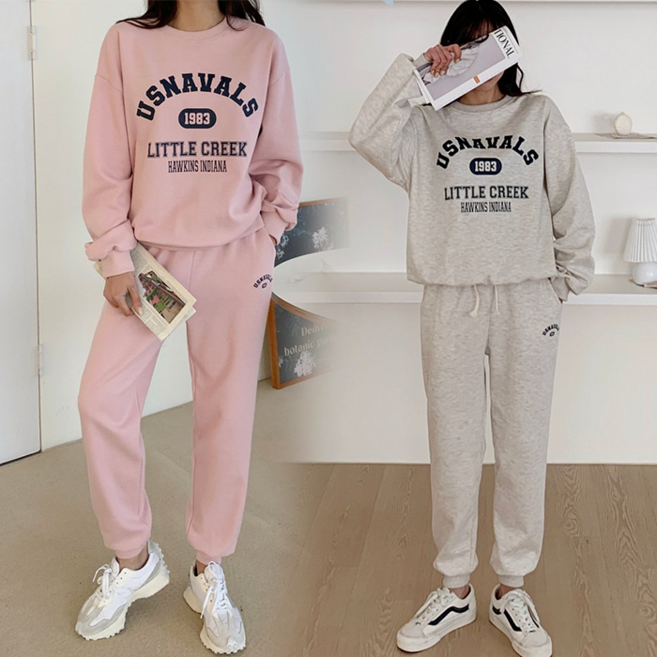 NewCare 여성 조거 트레이닝복세트 1983 맨투맨 츄리닝복 바지세트