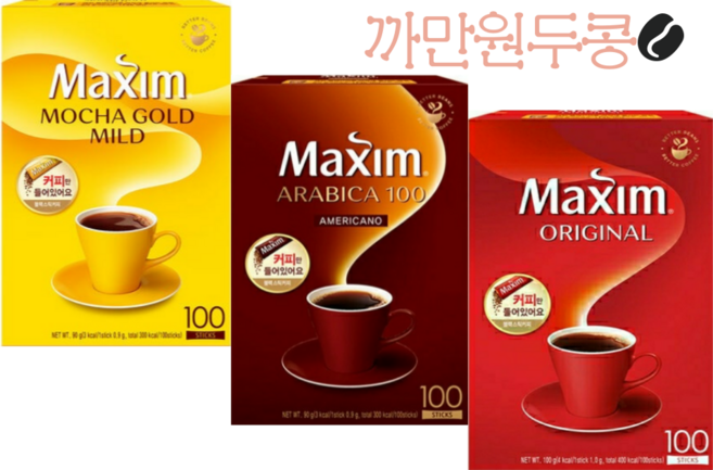 맥심 모카골드 솔루블 오리지널/ 아라비카 커피 100T 블랙스틱 커피믹스x 설탕x, 1개, 오리지날 솔루블100T, 1mg, 1개입