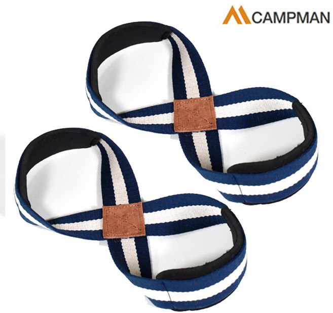 캠프맨 8자 헬스 스트랩 리프팅 그립 손목 데드리프트 아대, 블루