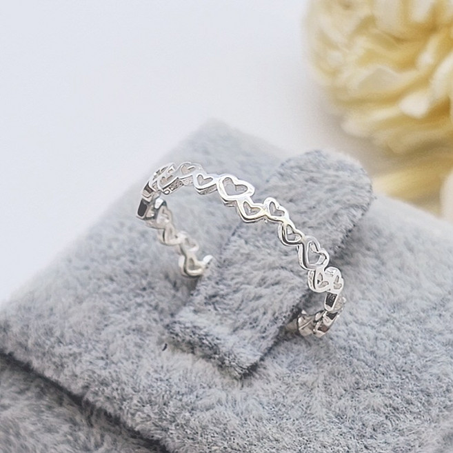 925 은반지 하트하트 실버반지 레이어드 은반지 애끼실버반지