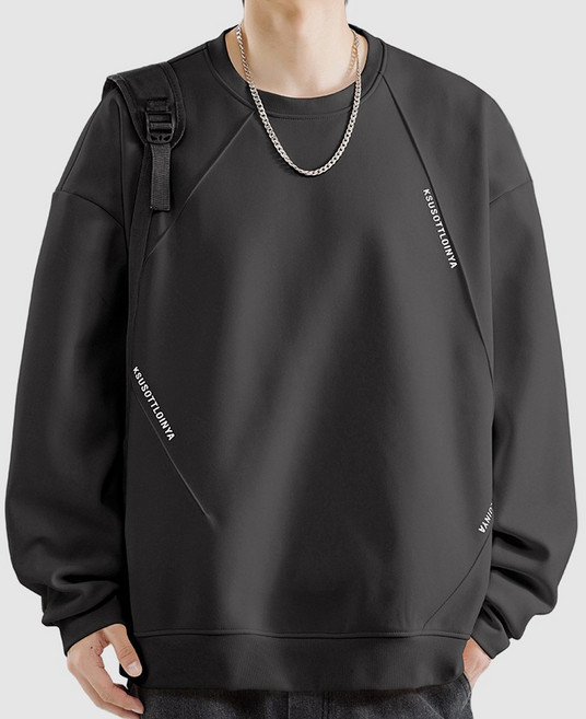 스몰더 남자 오버핏 데일리 절개 맨투맨 티셔츠