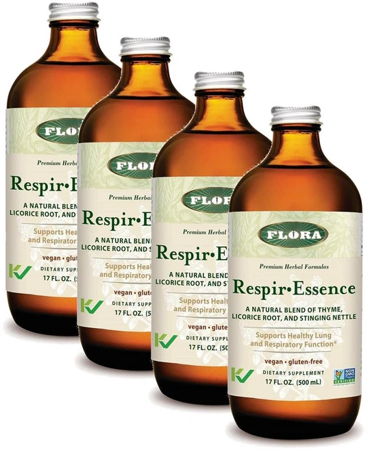 플로라 리페어 에센스 내추럴 렁 & 브레스 에이드 글래스 보틀 FLORA Respir Essence Natural Lung & Breath Aid, 4개, 500ml - 쿠팡