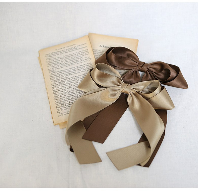 국내 핸드메이드 헤어 새틴 꼬임 왕리본핀 빅사이즈