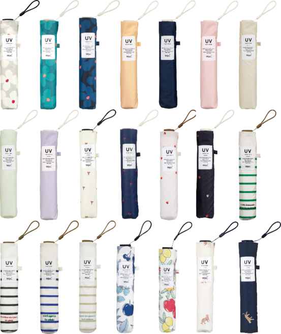 WPC 에어라이트 초경량 미니 접이식 우산 21종 색상 uv 자외선 차단 양우산 일본우산