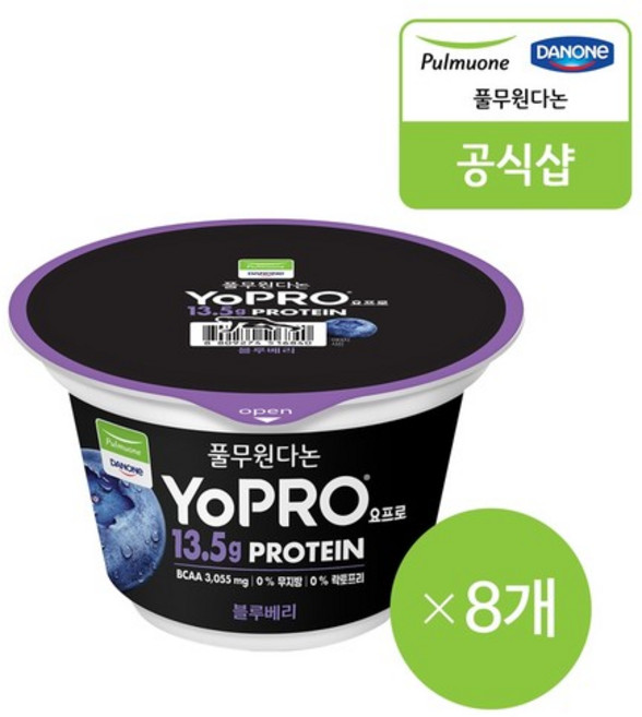 다논]요프로 블루베리 프로틴 요거트 150gX8개, 상세설명 참조