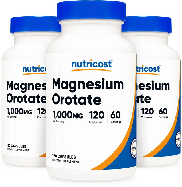 뉴트리코스트 마그네슘 오로테이트 1 000mg 120캡슐 3병, 120정, 3개 - 쿠팡