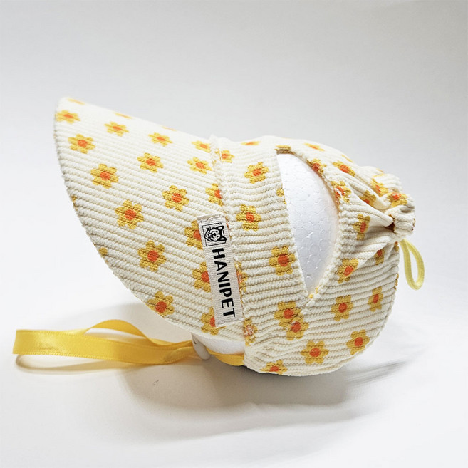 하니펫 강아지 자외선차단 모자 겨울 썬캡, 1개, 아이보리