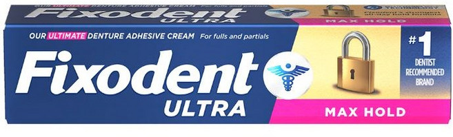 Fixodent ULTRA假牙黏著劑，超強固定，防止食物殘渣，牙醫推薦, 2個