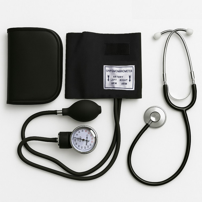 녹십자 아네로이드 메타 수동식 혈압측정기 청진기 세트 [벤저스 출고], 메타혈압계 HS200+양면청진기HS-30B, 1개
