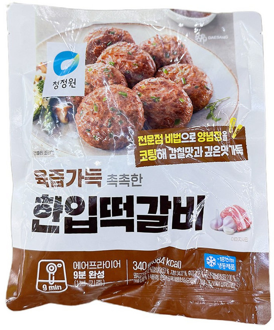 [냉동] 청정원 한입떡갈비 340g, 1개