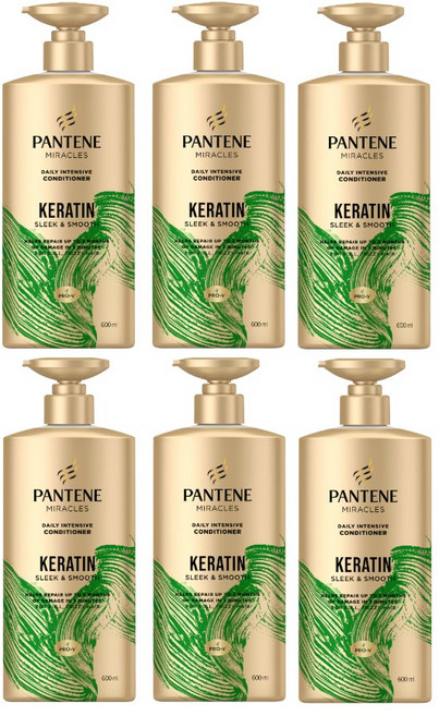 팬틴 케라틴 인텐시브 컨디셔너 Pantene Keratin Daily Intensive Conditioner, 6개, 600ml